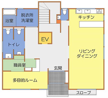 グループホーム あおやぎの家の1Ｆのフロアマップ