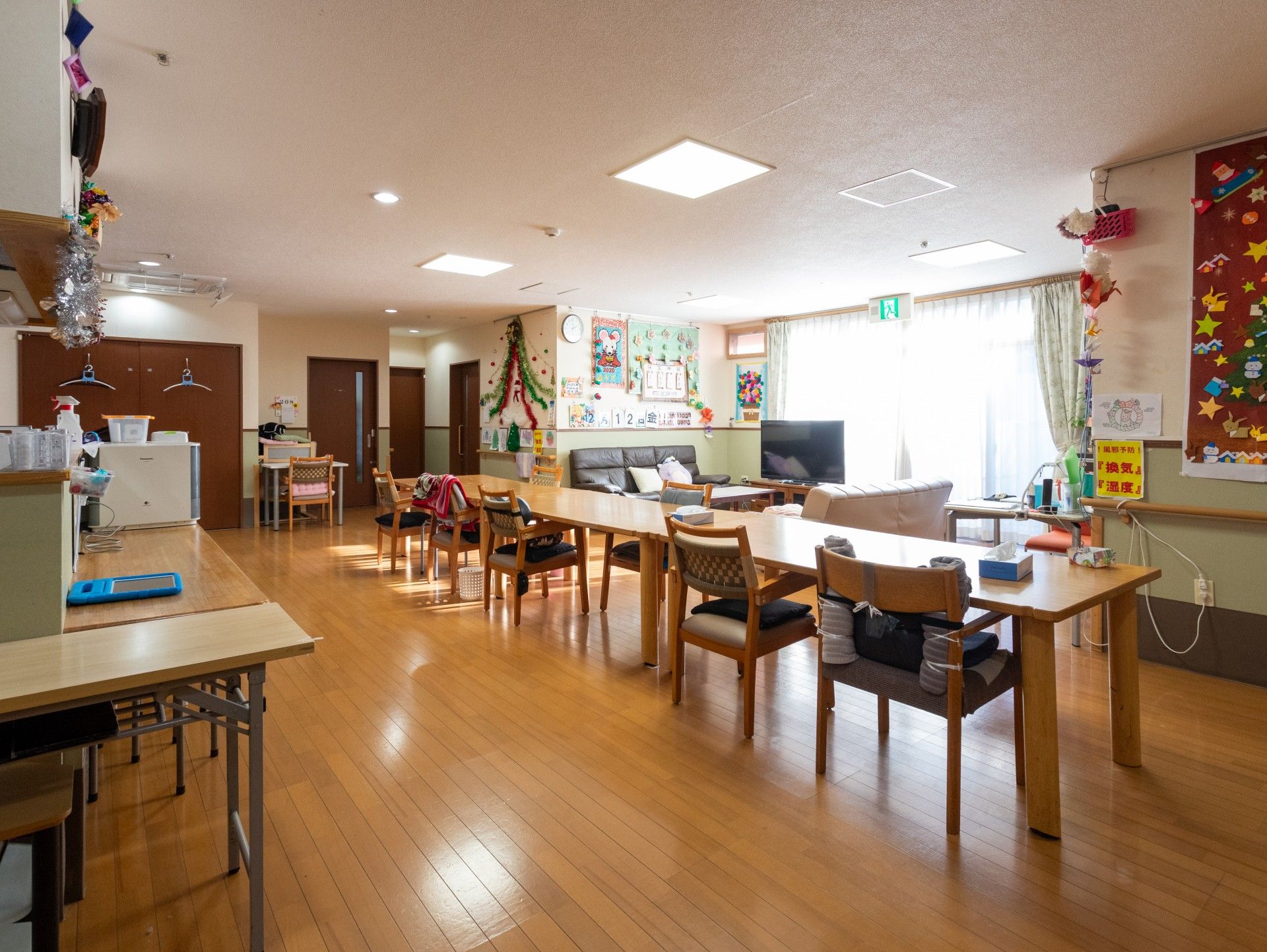 明るい共有スペース