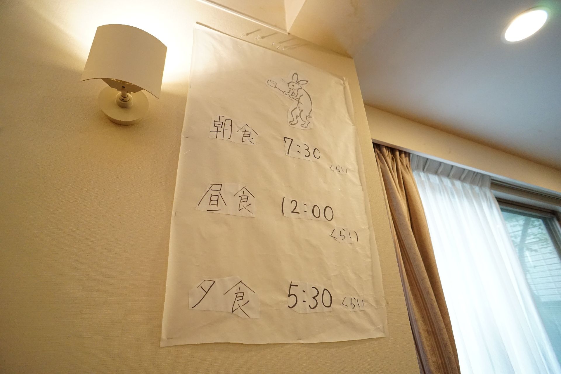食事の時間が書いてある展示物
