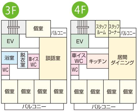 ハビリス・リ・トキの3～4Ｆのフロアマップ
