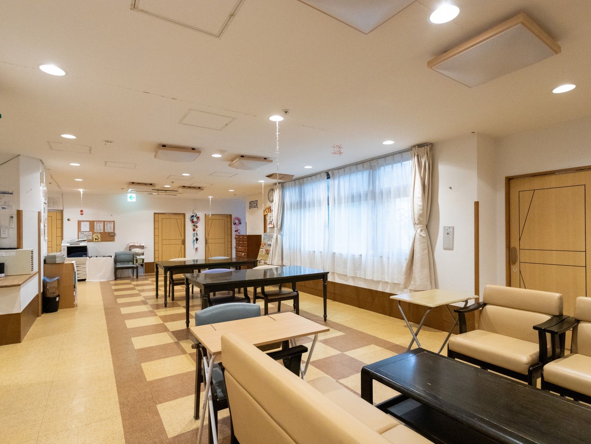 明るい共有スペース