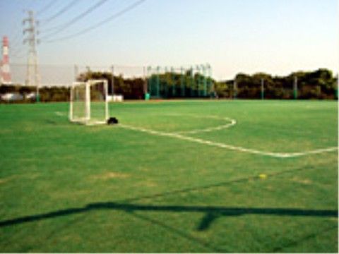 近くには芝生できているサッカースペースもある。健康のためや気分転換に外出し、散歩を楽しめる施設が多数ある。