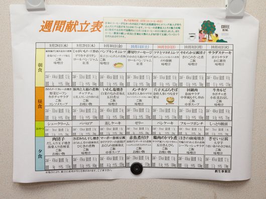 献立表