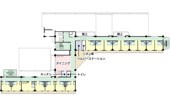 アズハイム横浜東寺尾の2Ｆのフロアマップ
