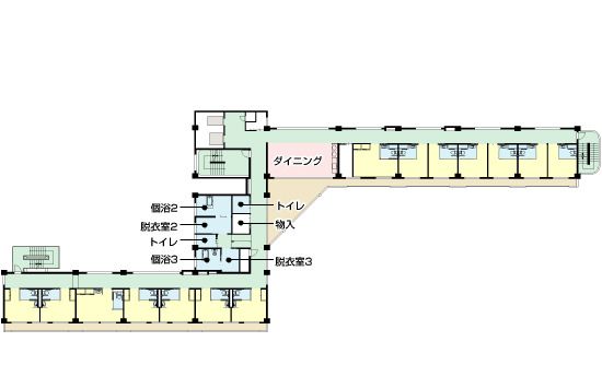 アズハイム横浜東寺尾の3Ｆのフロアマップ