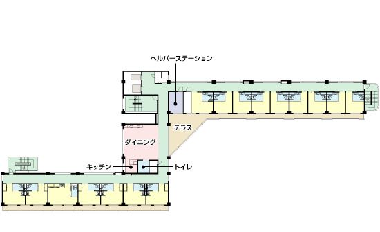 アズハイム横浜東寺尾の4Ｆのフロアマップ