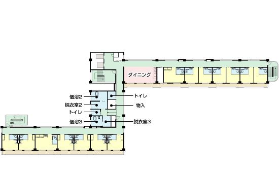 アズハイム横浜東寺尾の5Ｆのフロアマップ