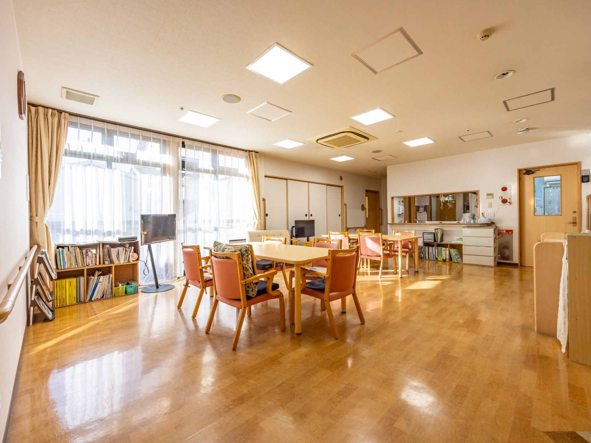 明るい共有スペース