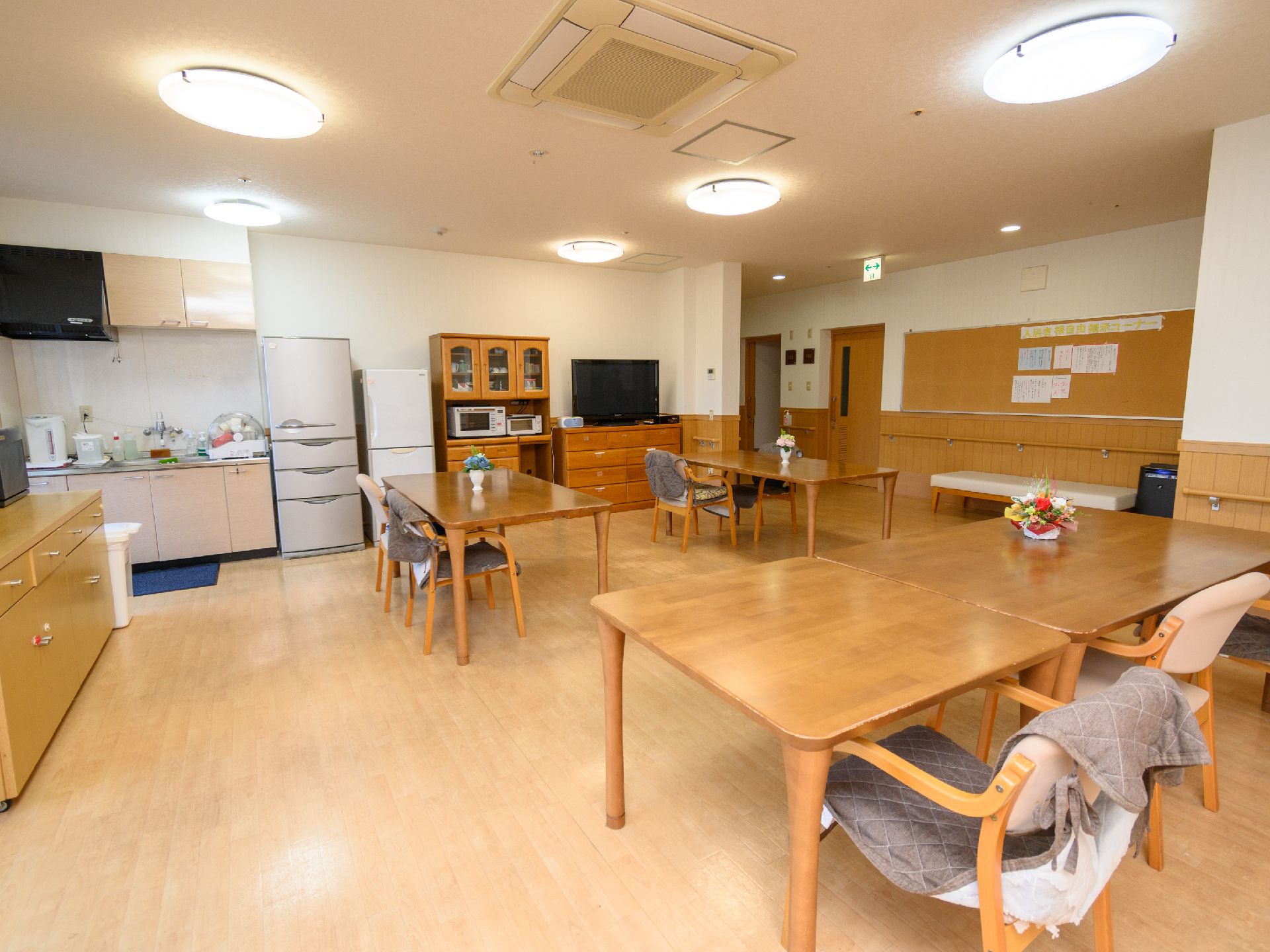 利用者にとっての憩いの場として提供されている共有スペース