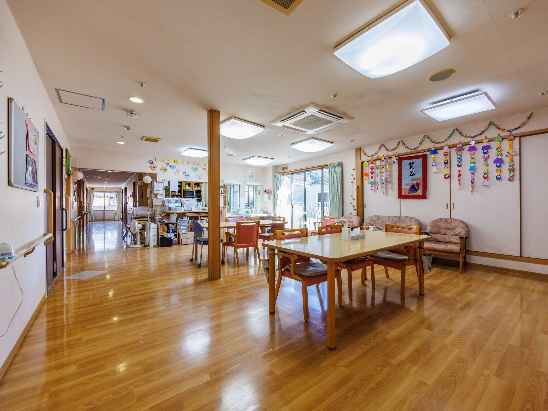 明るい共有スペース