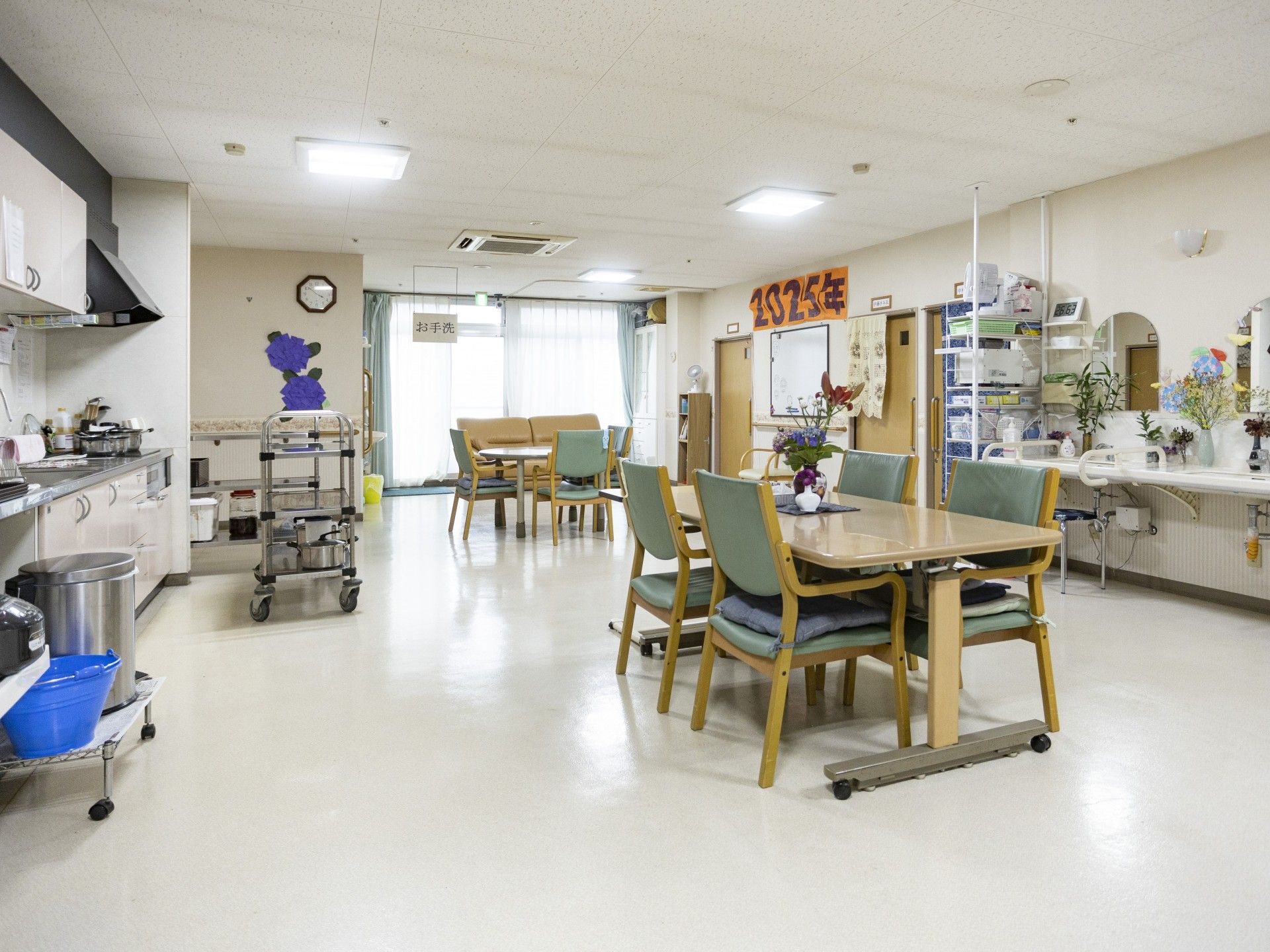 明るい共有スペース