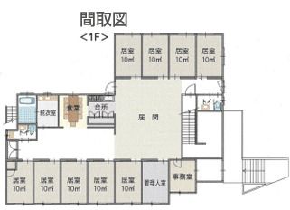グループホーム 白寿の里のフロアマップ1のフロアマップ