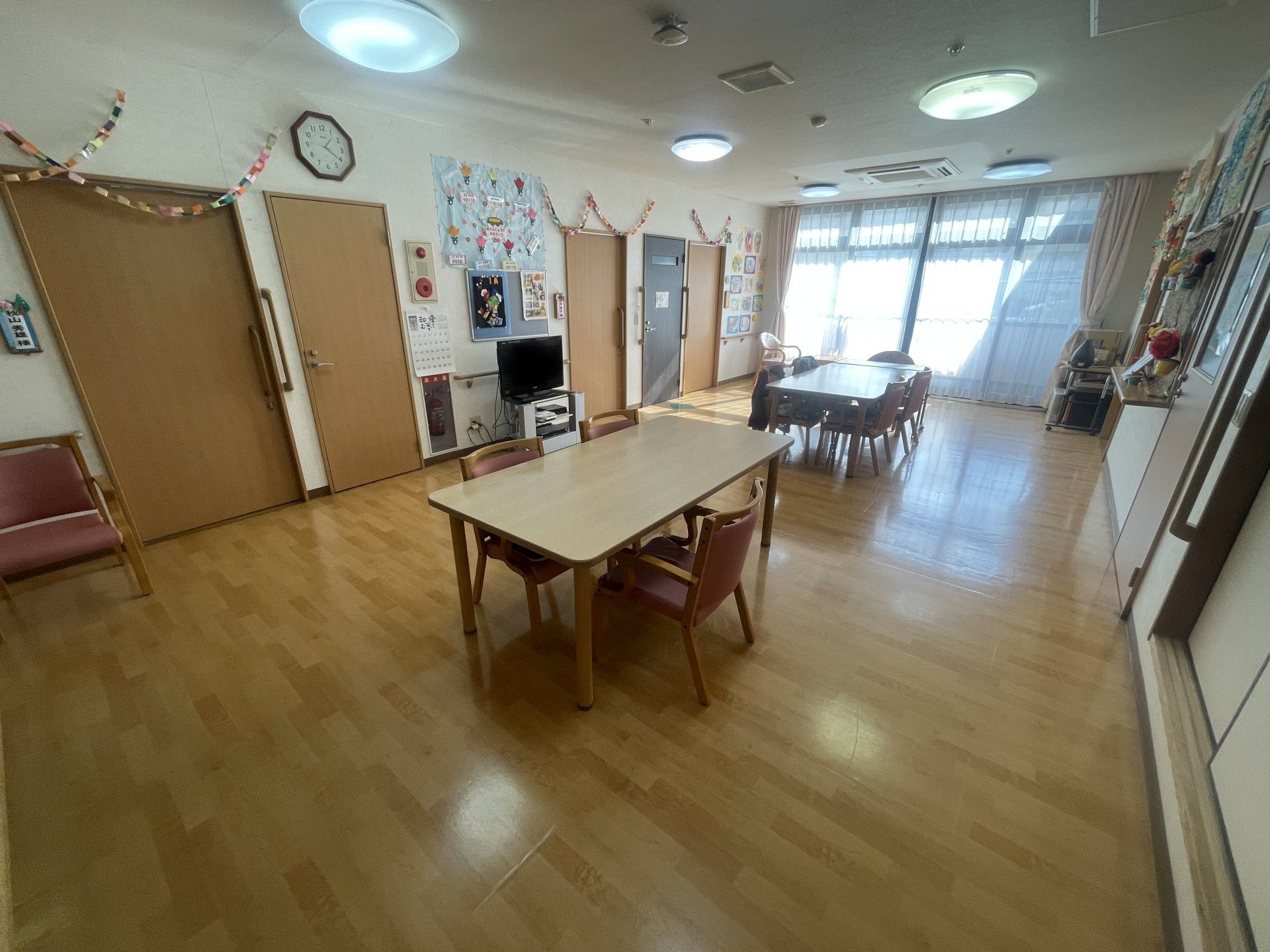 明るい共有スペース