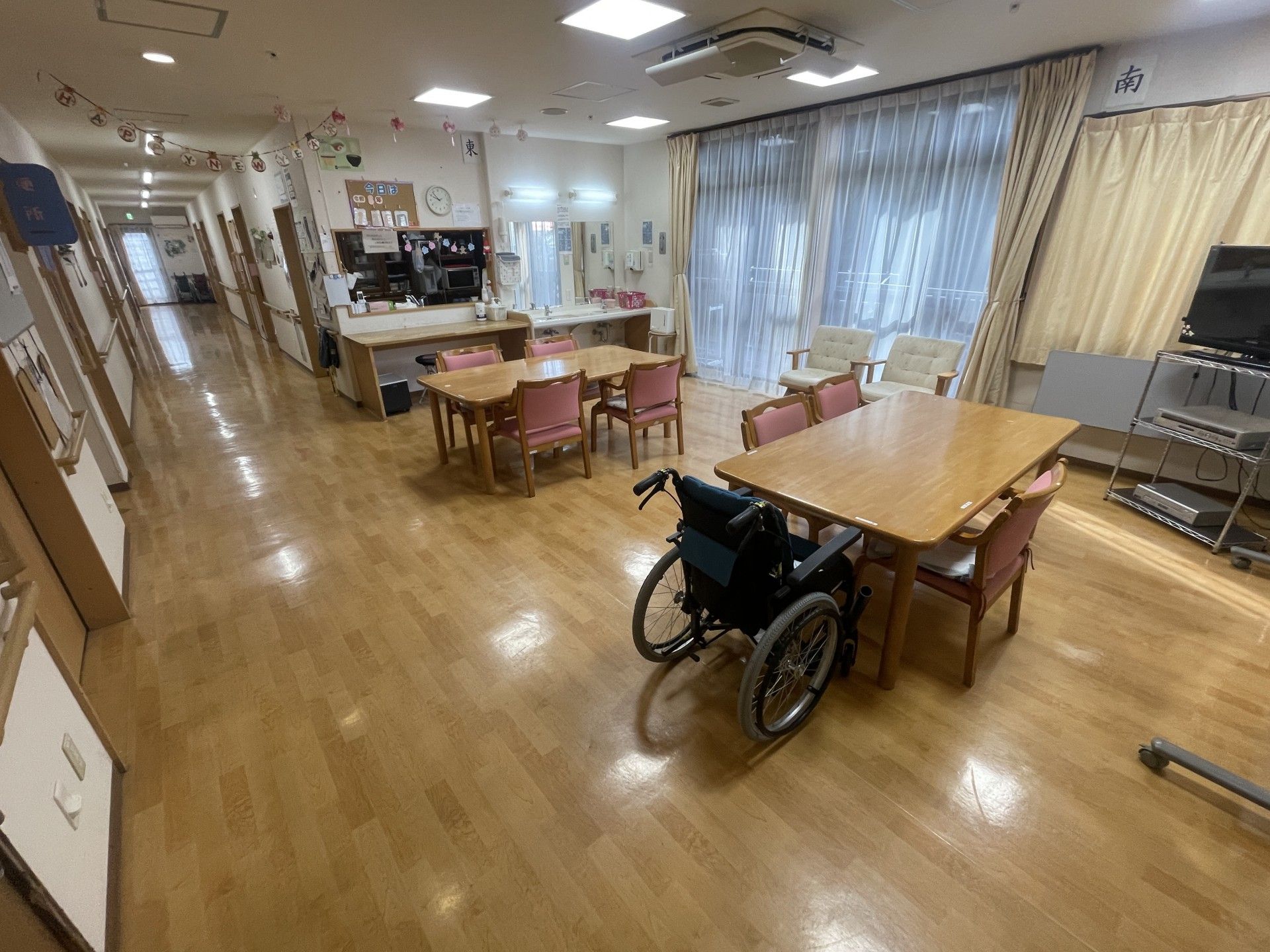 明るい共有スペース