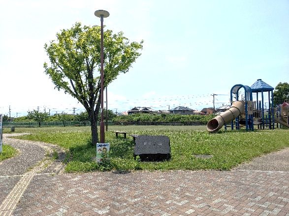 木と遊具のある公園
