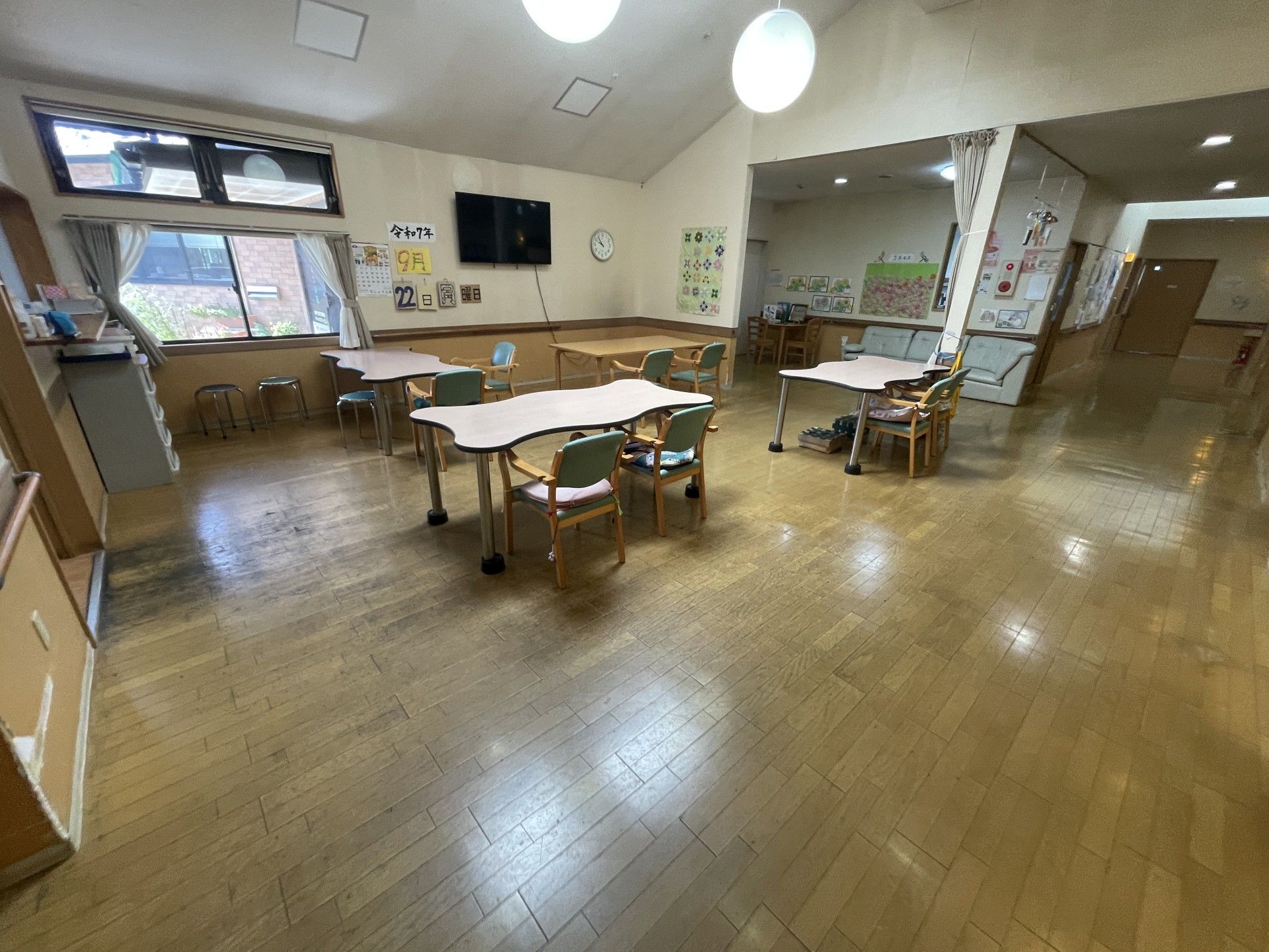 明るい共有スペース