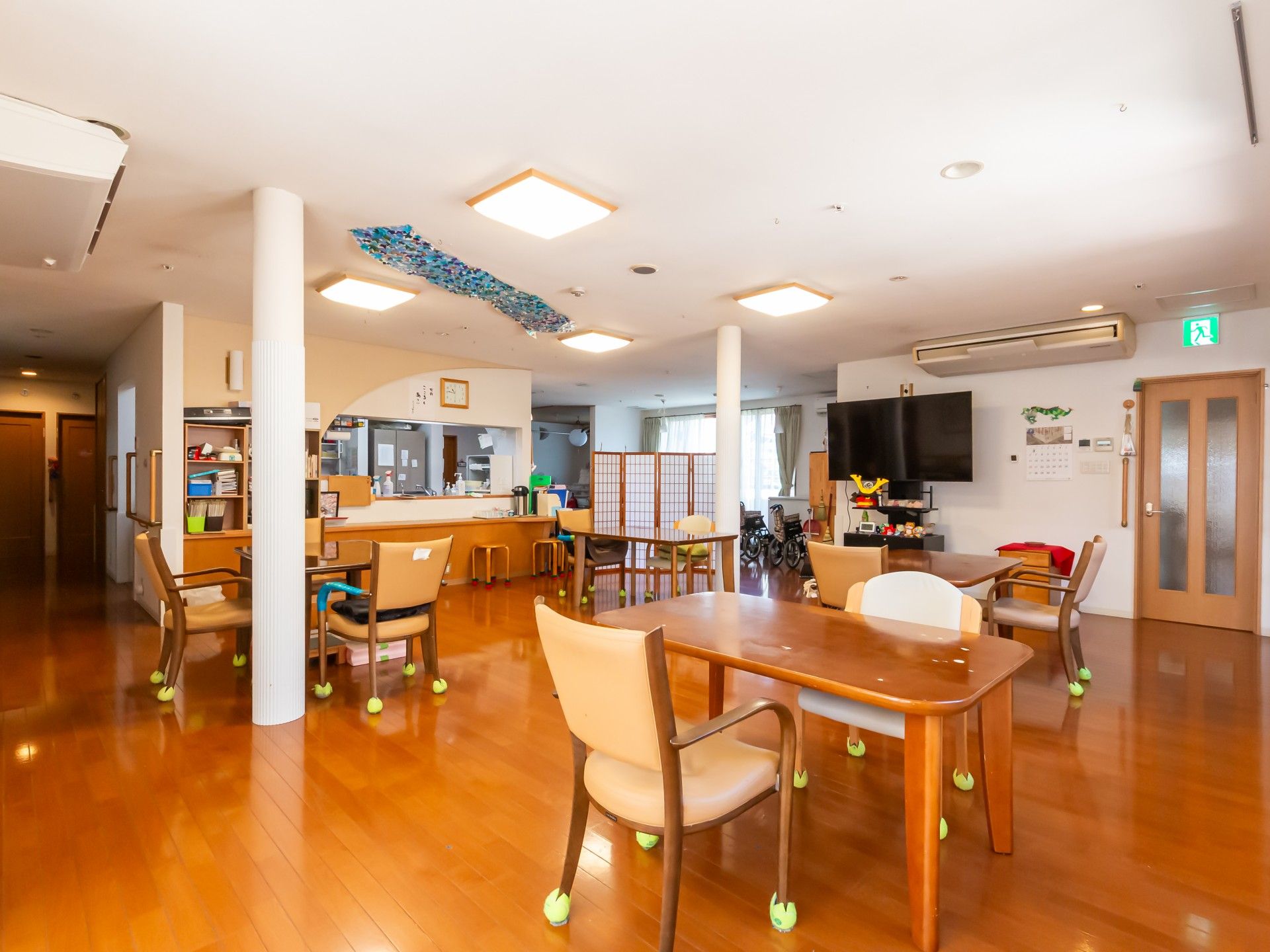 明るい共有スペース