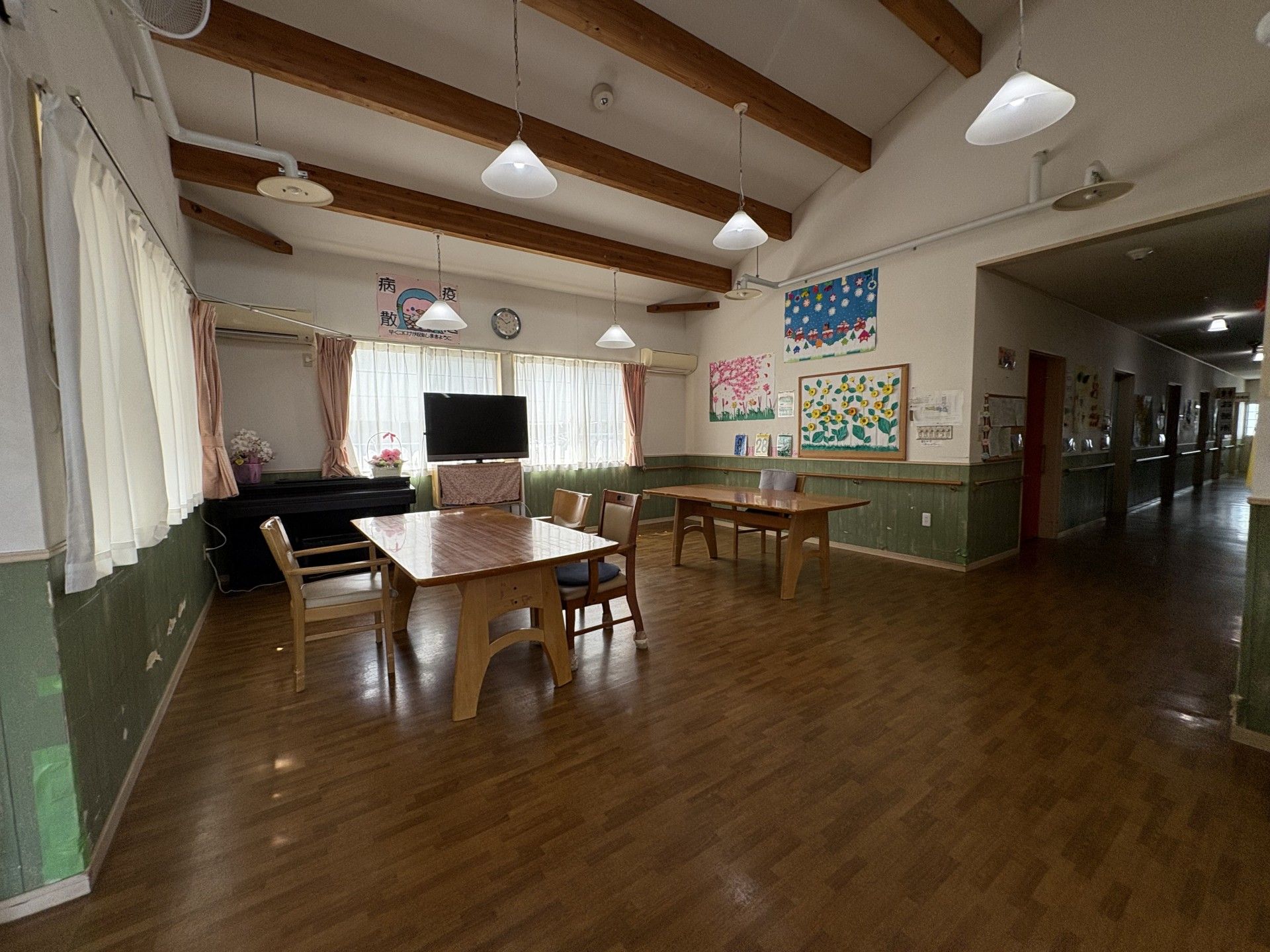 明るい共有スペース