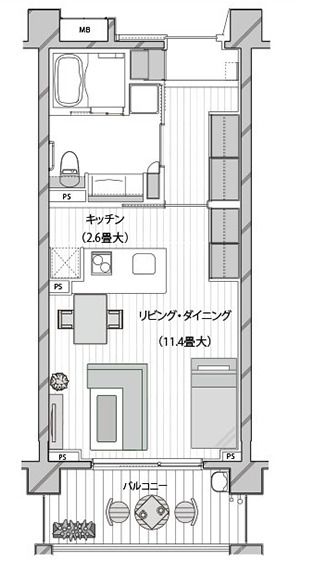 グランクレール青葉台の間取り1の間取り図