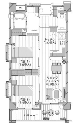 グランクレール青葉台の間取り3の間取り図