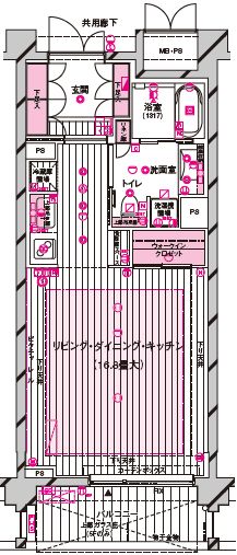 クレールレジデンス桜台の1R typeの間取り図