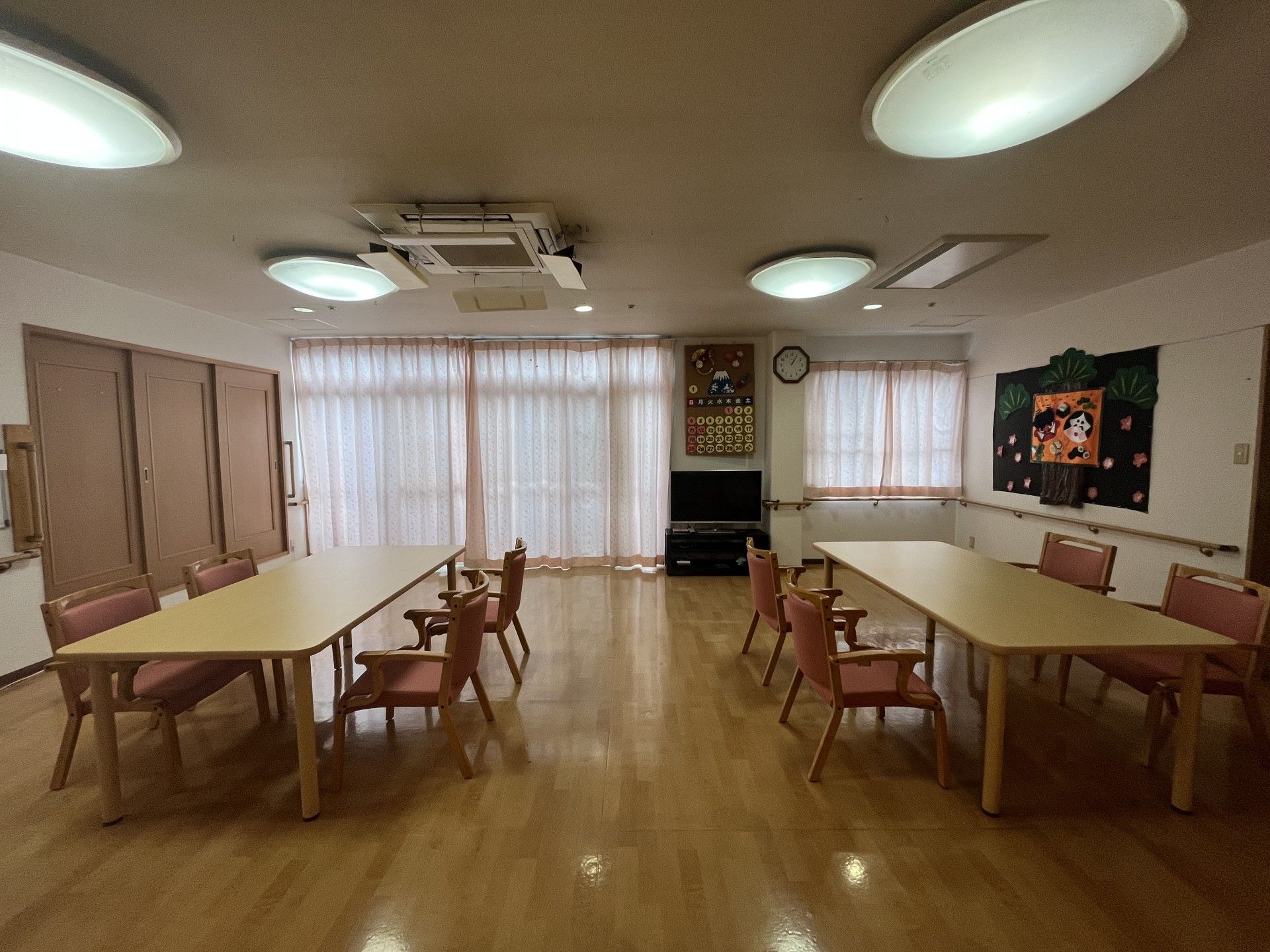 明るい共有スペース