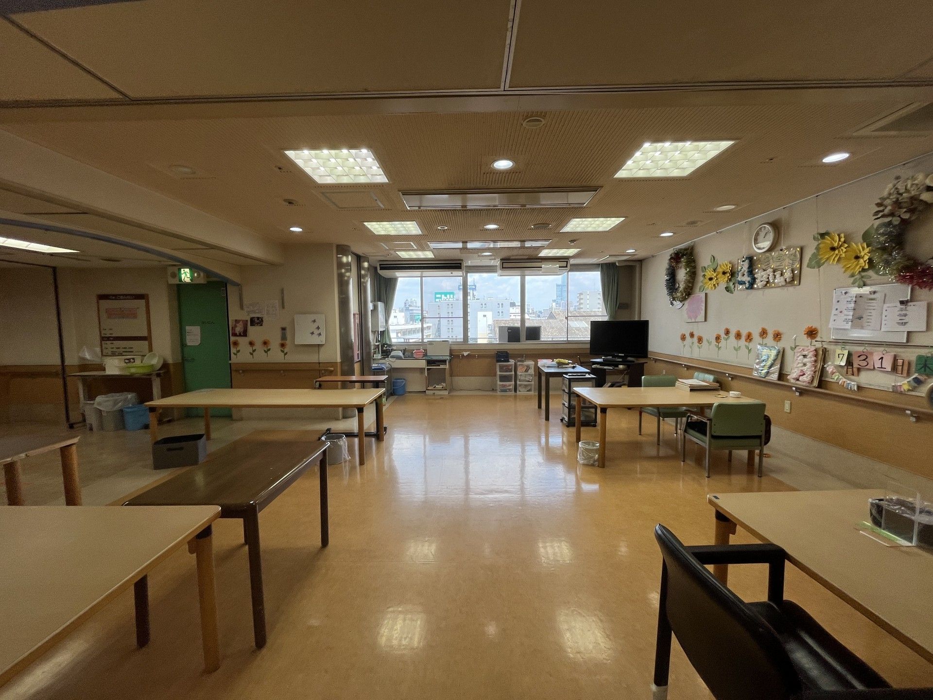 明るい共有スペース