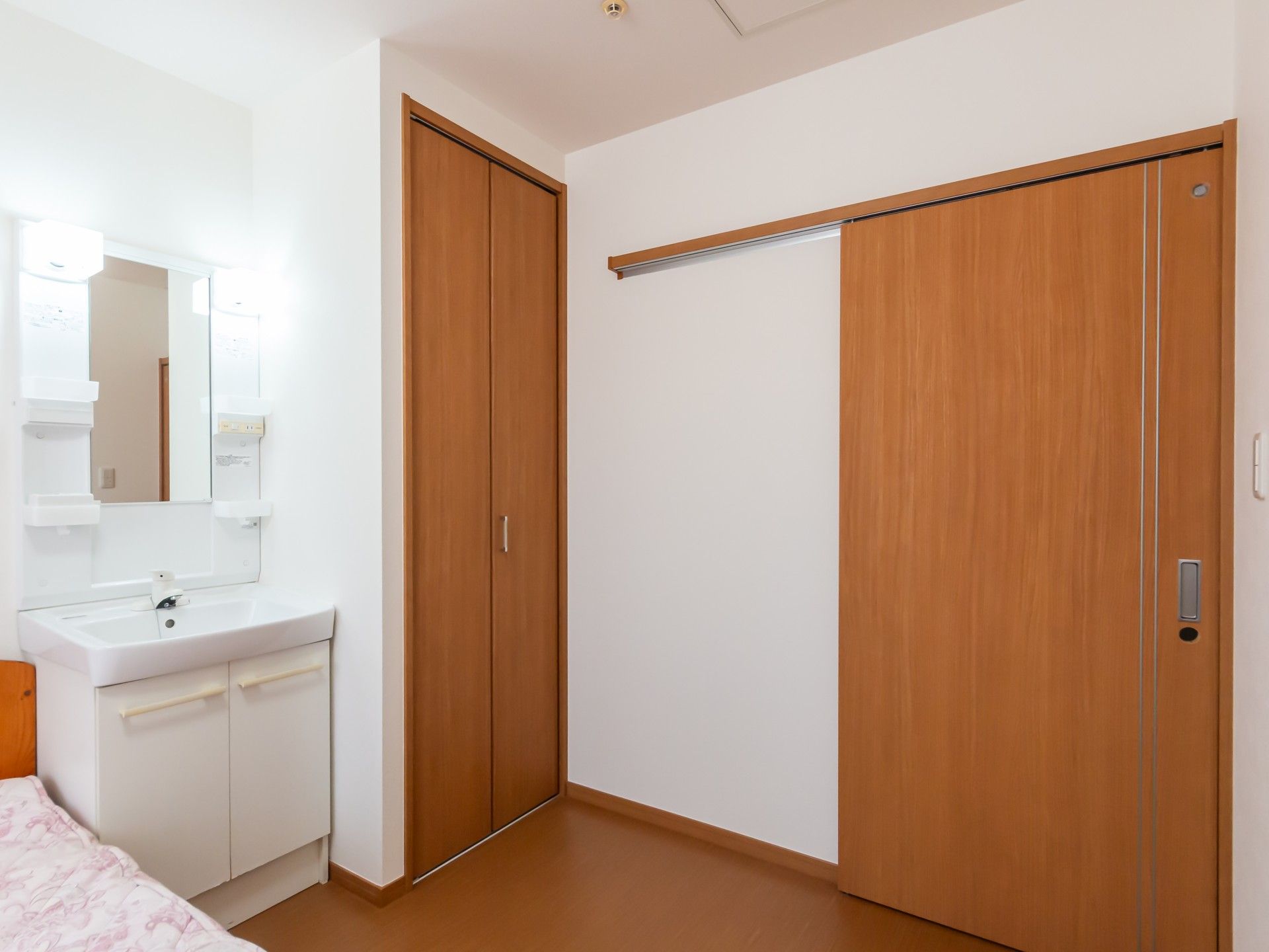 洗面台と収納のある部屋