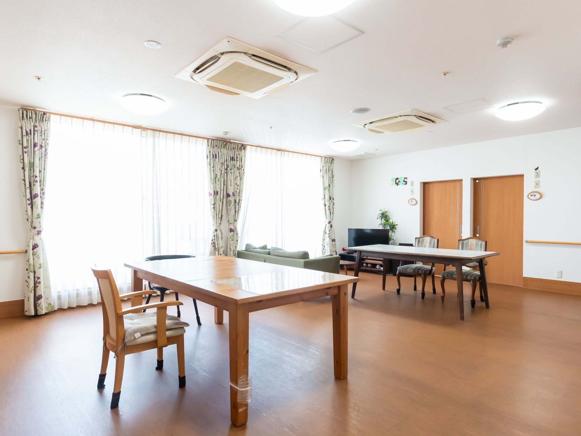 明るい共有スペース