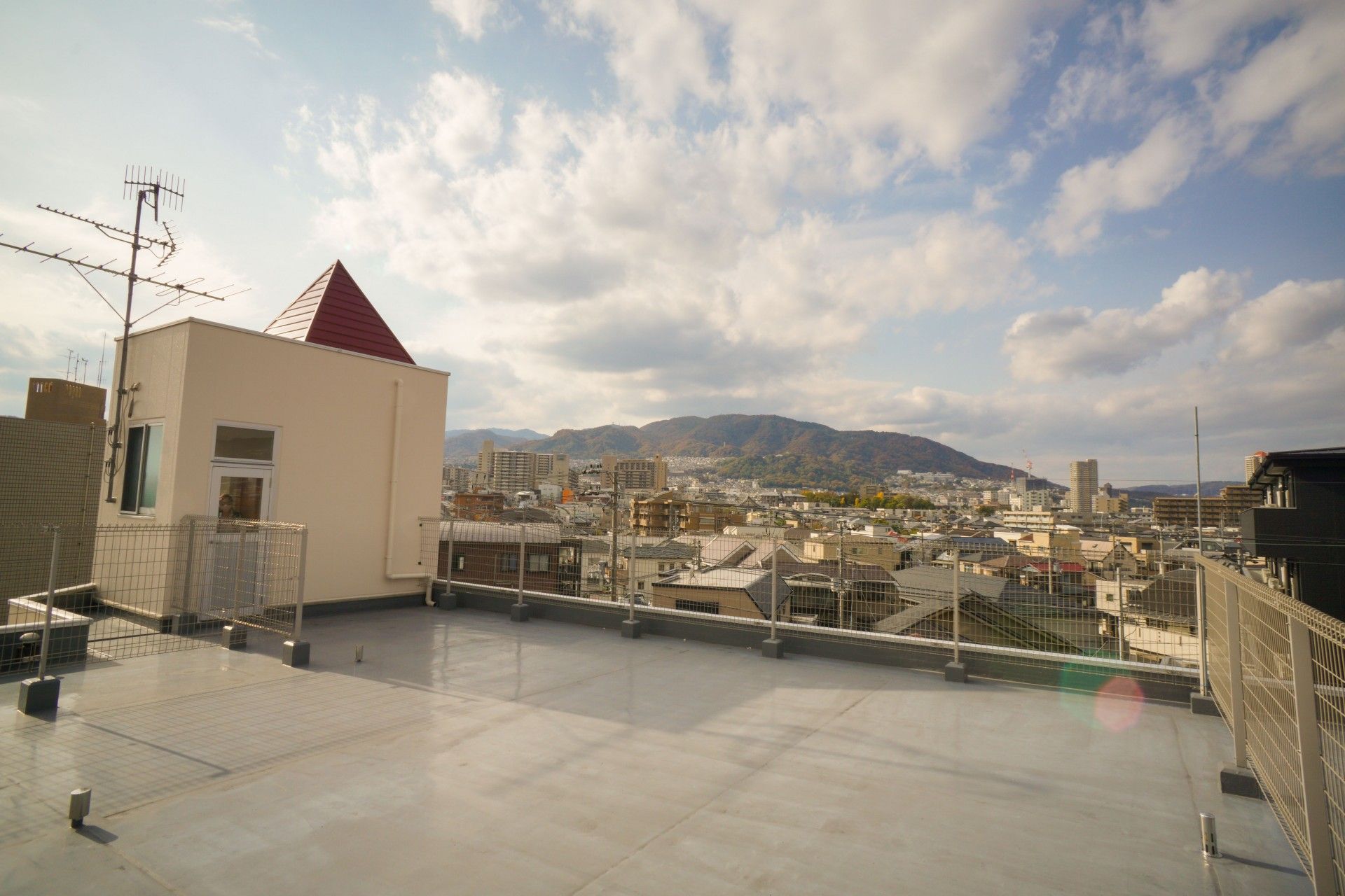 広々とした景色のある屋上