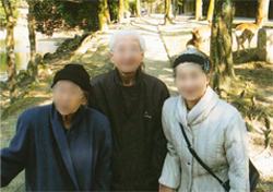 散歩する人々の和やかな様子