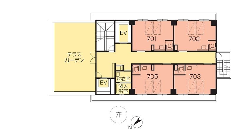 ニチイホーム立川柴崎の7Ｆのフロアマップ