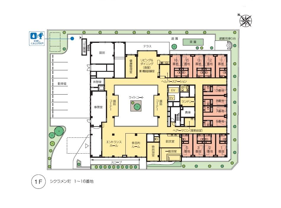 ニチイホームはるひ野II番館の1Ｆのフロアマップ