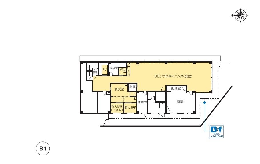 ニチイホーム元住吉のＢ1のフロアマップ