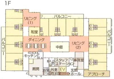 クローバーハウスの1Ｆのフロアマップ