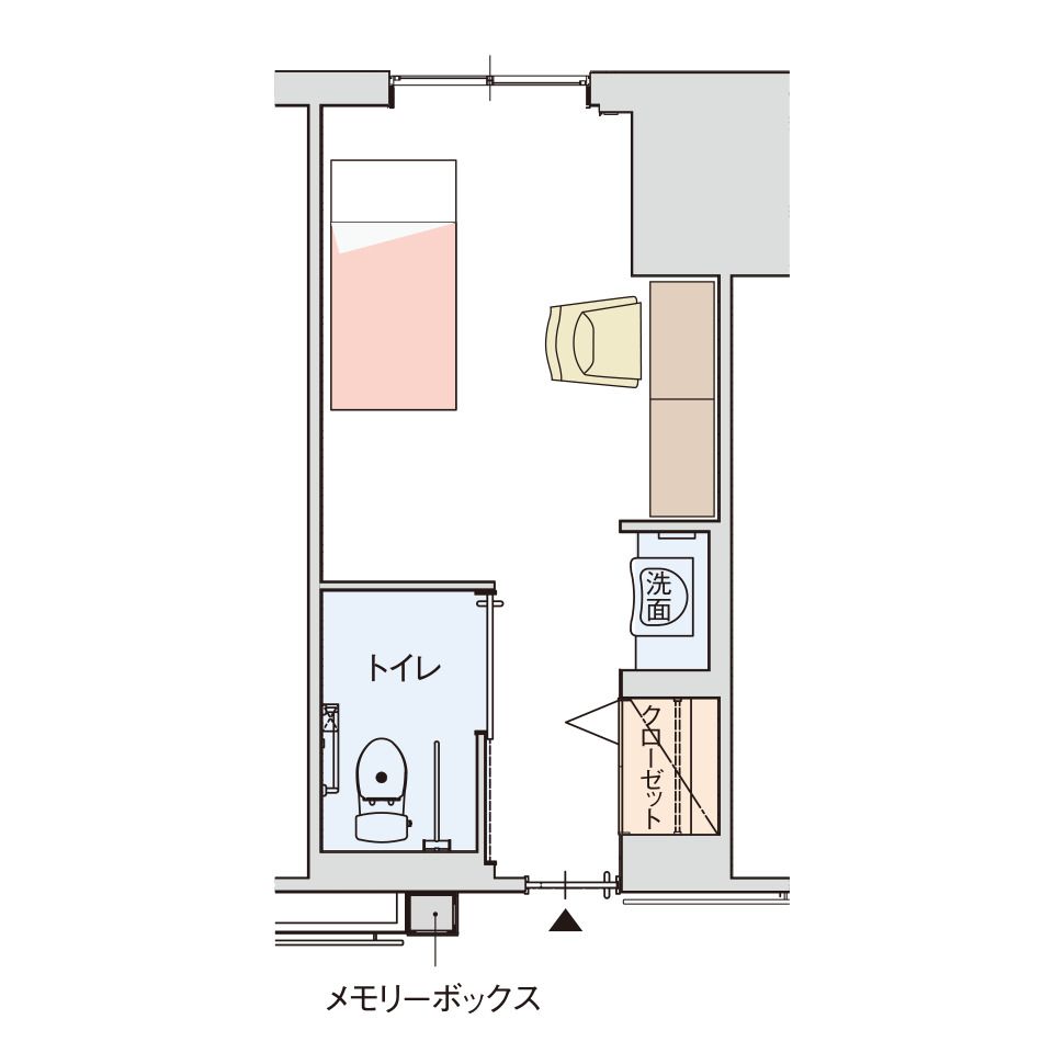 グッドタイム リビング 亀戸のお一人さまタイプの間取り図