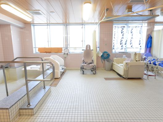 入浴機器の備わった浴室。