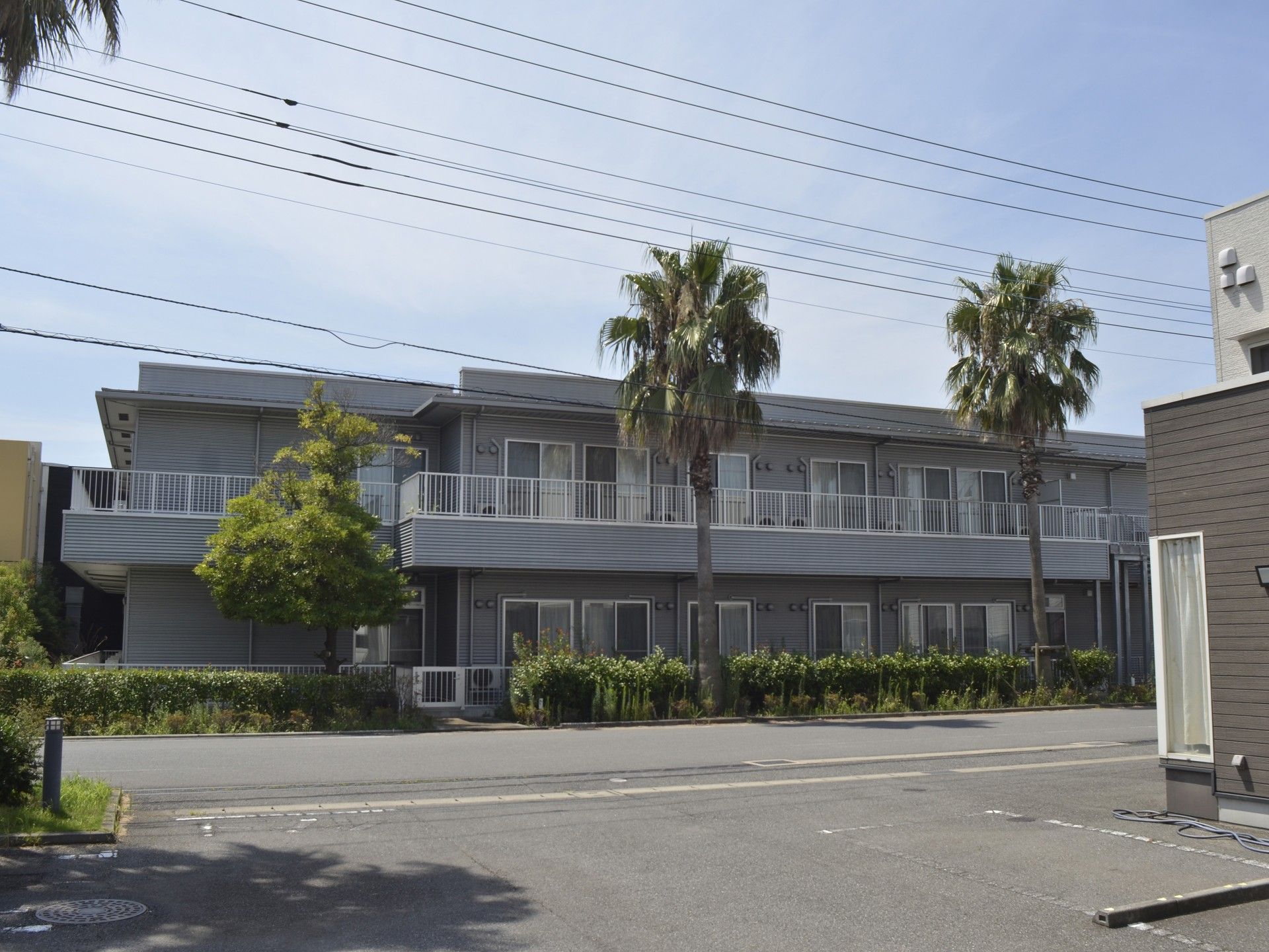 緑豊かな建物の外観