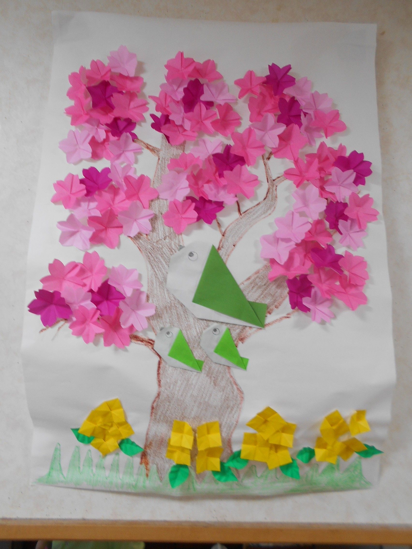 手作りの桜の木アート