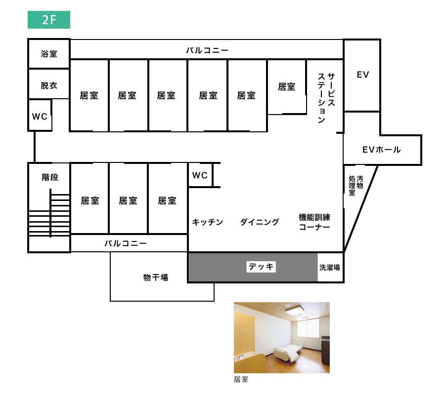 配置図と居室の様子