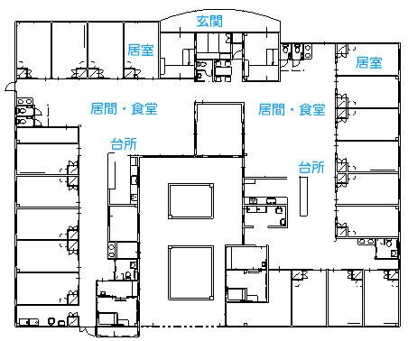 グループホーム とよなかのフロアマップ1のフロアマップ