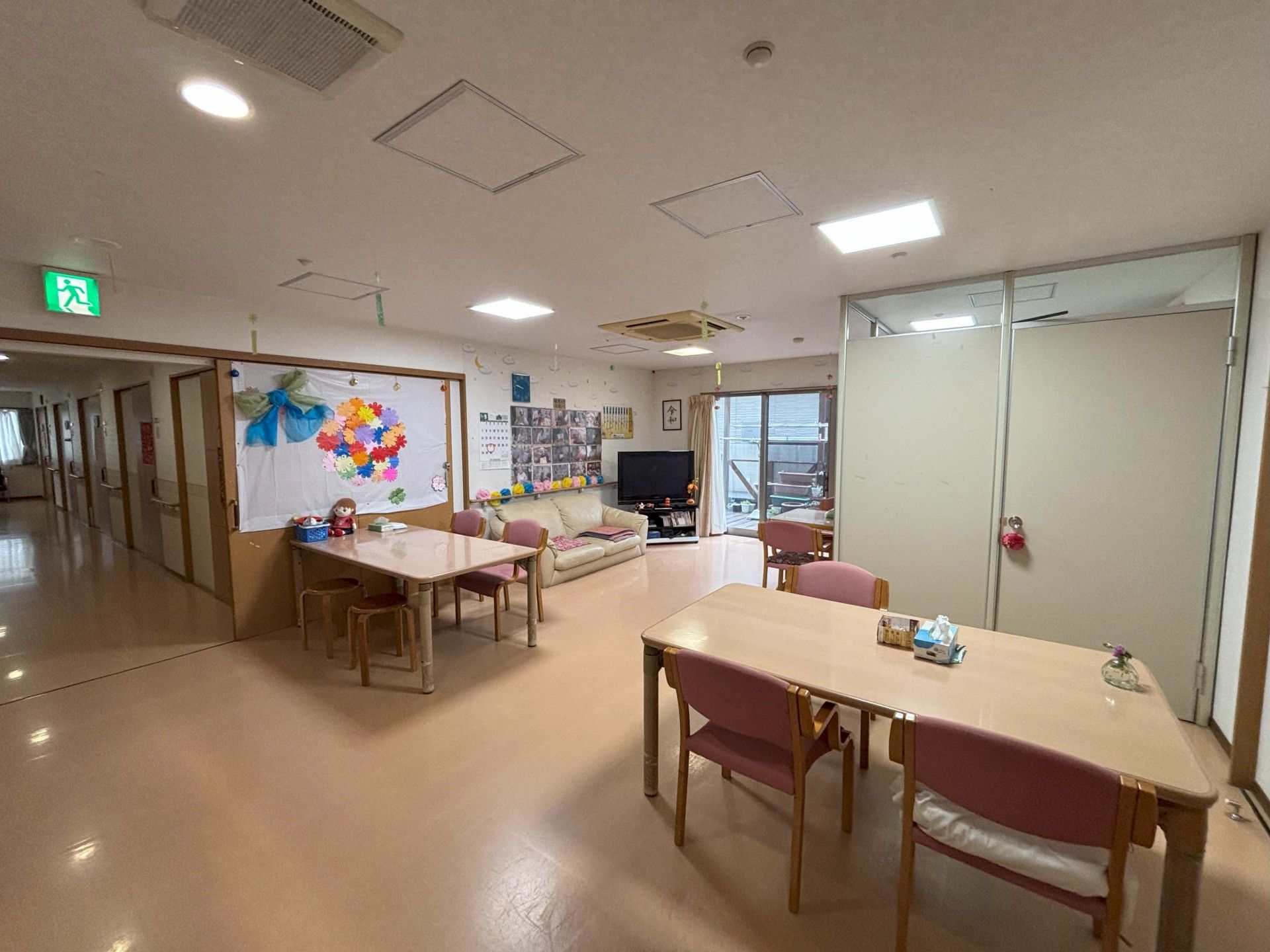 明るい共有スペース