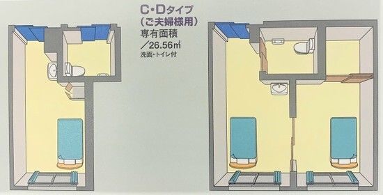 ジョイライフ藤が丘のＣ・Ｄタイプの間取り図