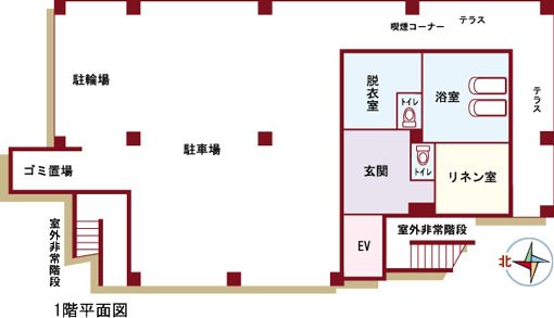悠友倶楽部・うぐいすの森の１Ｆのフロアマップ