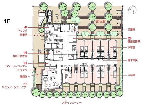 リブインさくらの1Ｆのフロアマップ