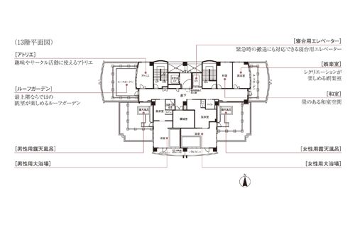 アンリ南福岡の13階のフロアマップ