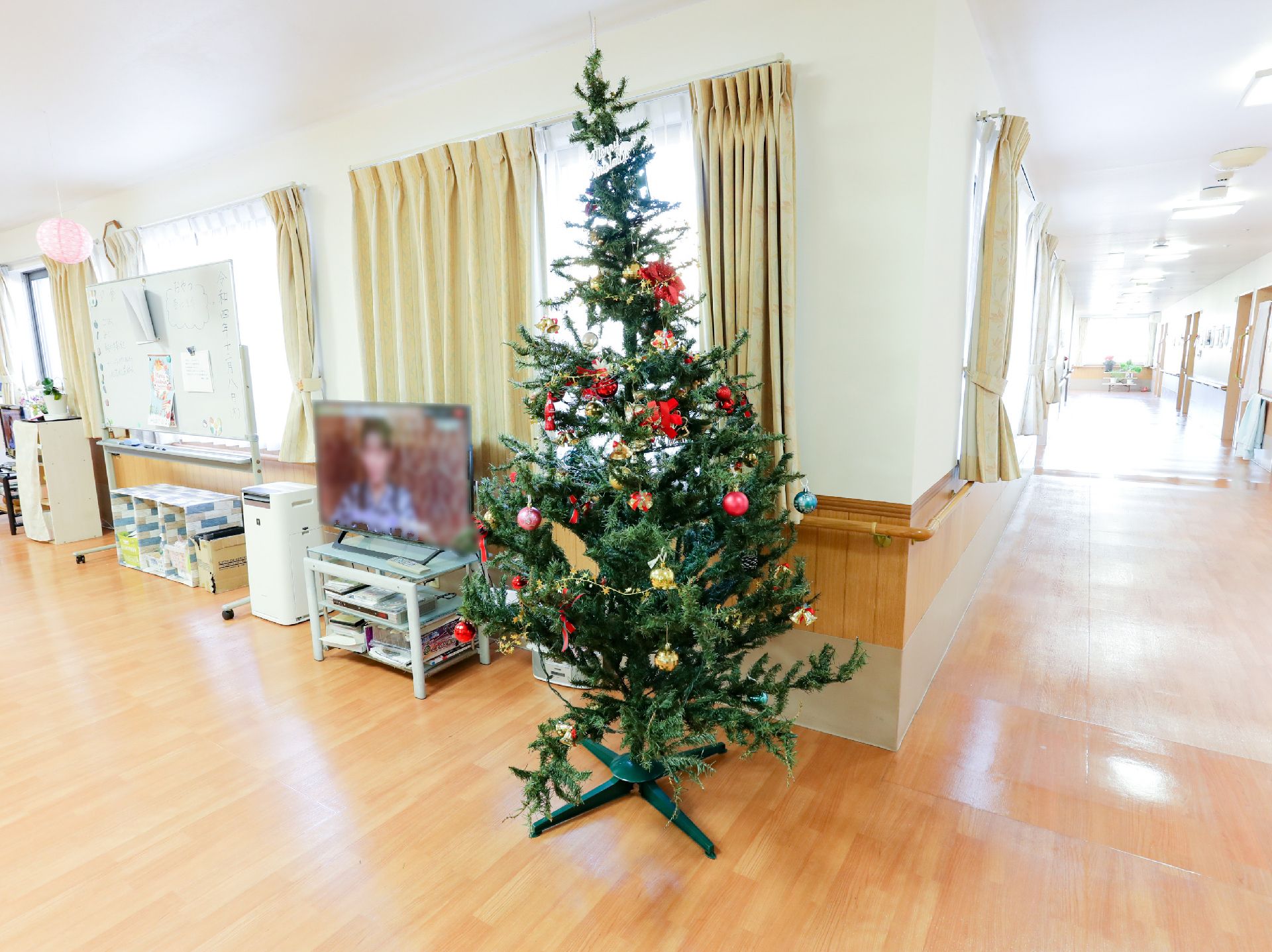 クリスマスツリーを置かれている館内