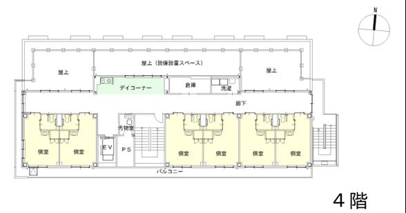 プラチナ・シニアホーム宝塚逆瀬川の4階のフロアマップ