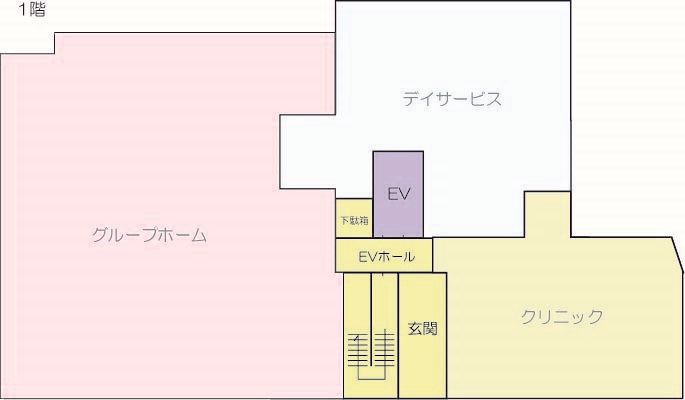 プラチナ・シニアホーム足立竹ノ塚の1階のフロアマップ