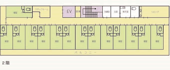 プラチナ・シニアホーム板橋徳丸の2階のフロアマップ